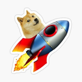 Rocket Dogecoing Sticker