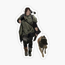 Daryl Dixon and Dog Sticker