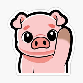 Pig Waving Sticker