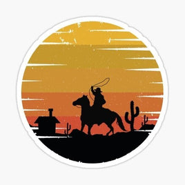 Ranch Cowboy in Sunset - Yellowstone - Sticker