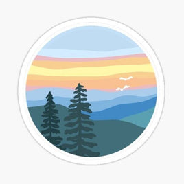 Mountain Sunset - Sticker Apple