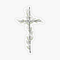 
              Cross with Flowers - Sticker Apple
            