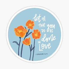 1 Corinthians 16-14 - Sticker Apple