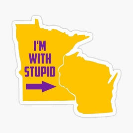 I'm With Stupid Sticker - Minnesota Vikings - Sticker Apple