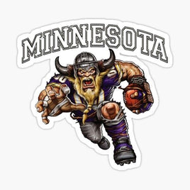 Viking Playing Football - Minnesota Vikings - Sticker Apple