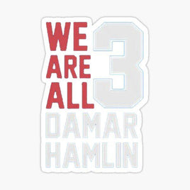 We Are All Damar Hamlin 3- Buffalo Bills - NFL Football - Sports Decal - Sticker