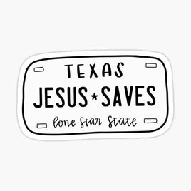 Jesus Saves Texas Tag - Bible - Religious - Stickers - Decals