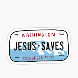 Jesus Saves Washington Tag - Bible - Religious - Stickers - Decals