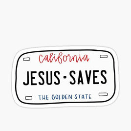 Jesus Saves California Tag - Bible - Religious - Stickers - Decals