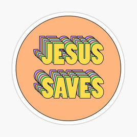 Jesus Saves Circle - Bible - Religious - Stickers - Decals